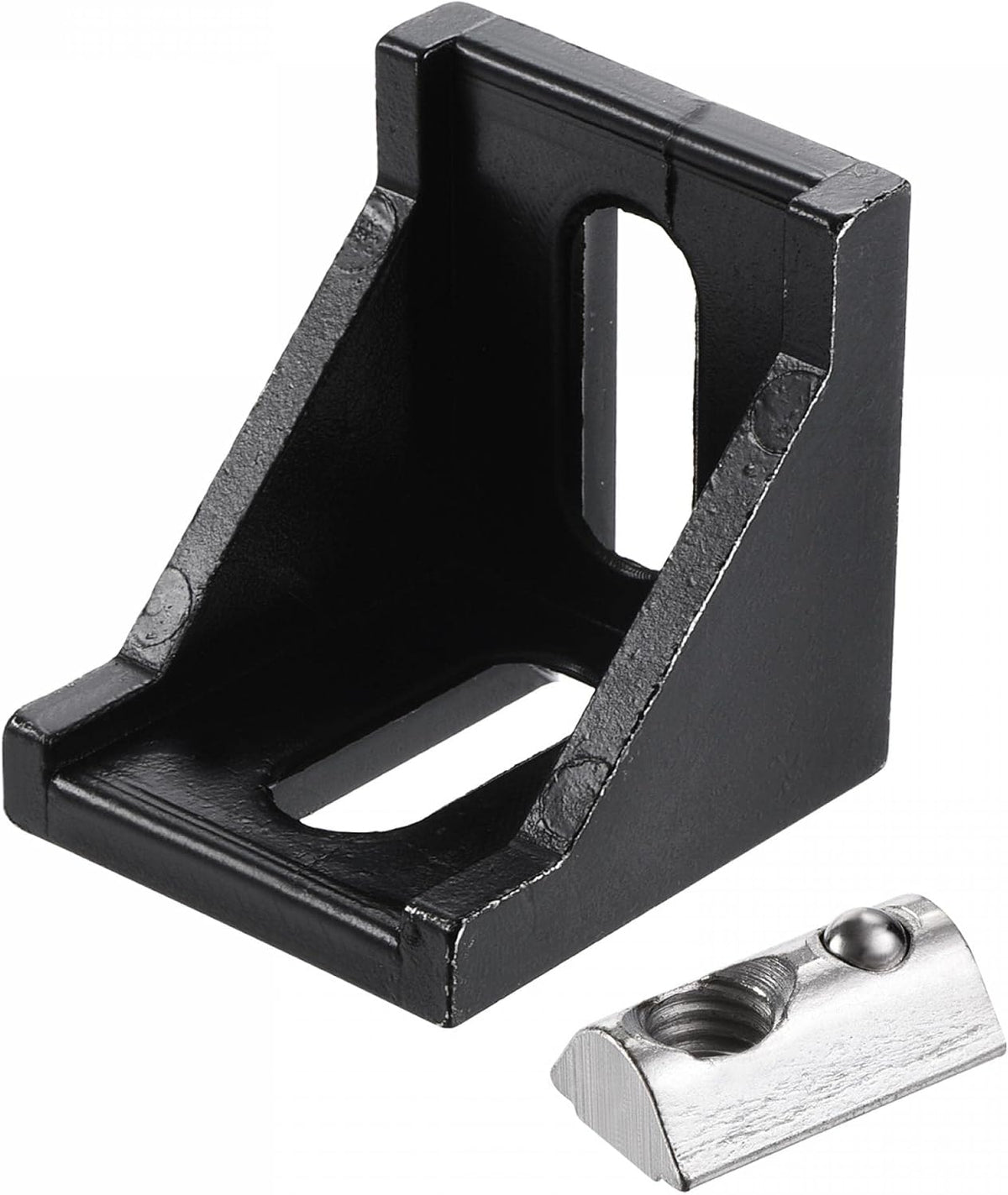 10pcs 40x40mm Inside Corner Bracket Gusset Black, 10pcs Roll-in Spring M8 T Nut for 4040 Series Aluminum Extrusion Profile