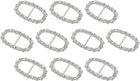 Rhinestone Ribbon Buckle Sliders, 10Pcs Metal Silver Crystal Belt Buckles for Craft Wedding Clothing Decoration
