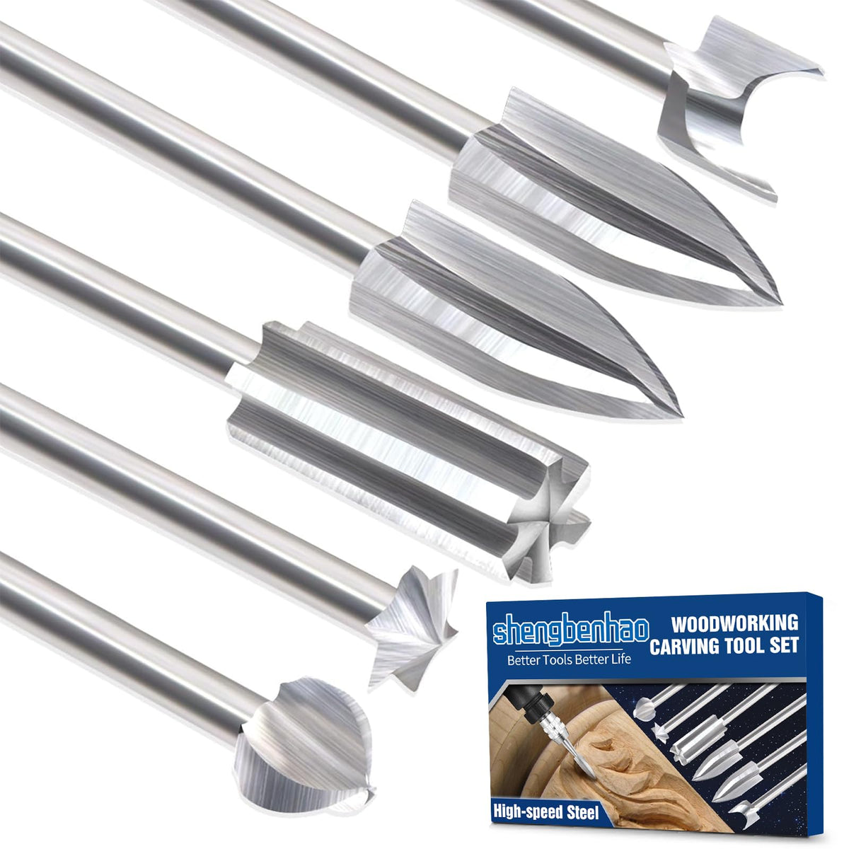 LinkMejor Bit Pahatan Kayu untuk Alat Putar Dremel 6 Pcs