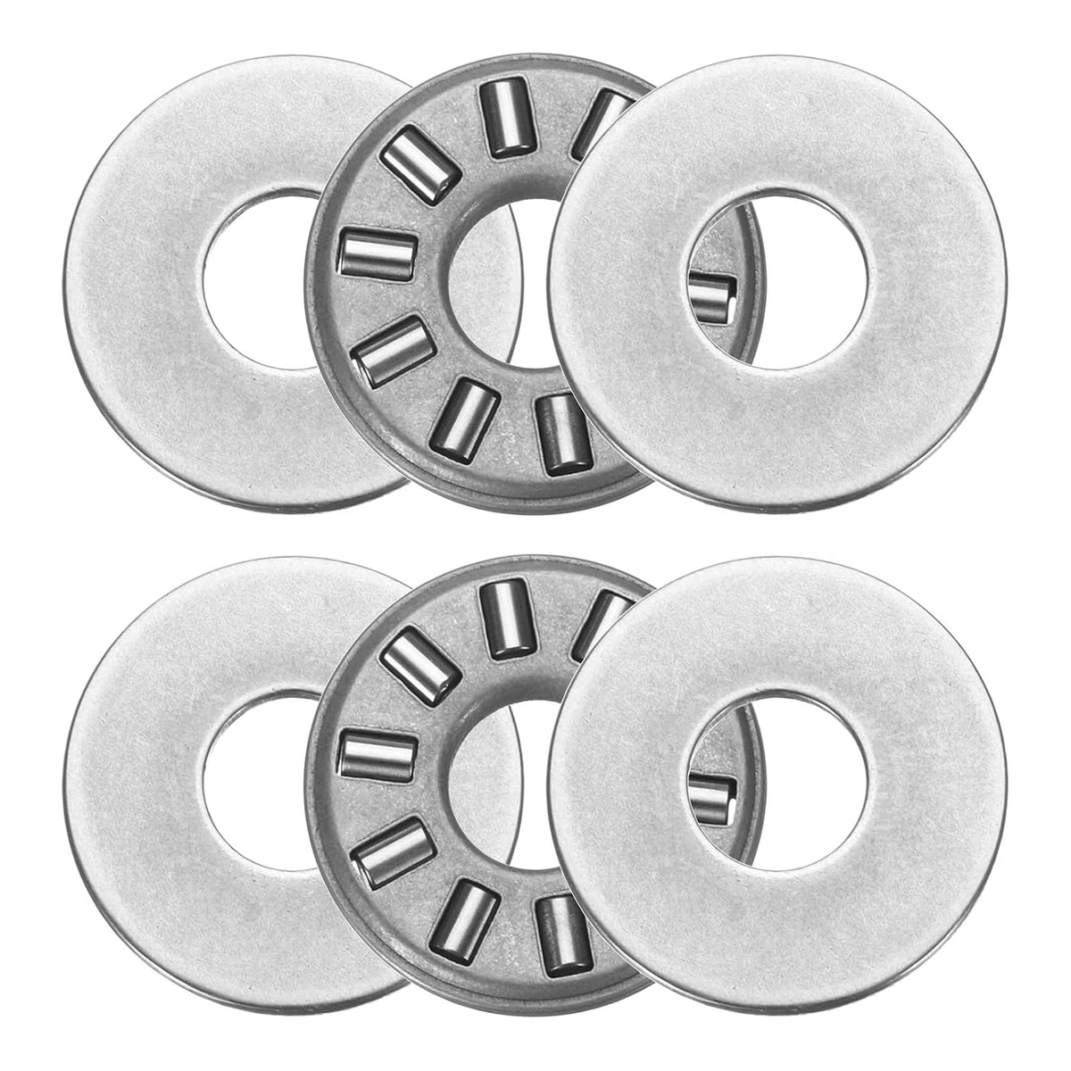 2 Sets NTA0411+2TRA Thrust Needle Roller Bearings with Washers, 1/4 x 11/16 x 5/64 inch Heat Resistant Chrome Steel Needles Roller Bearing