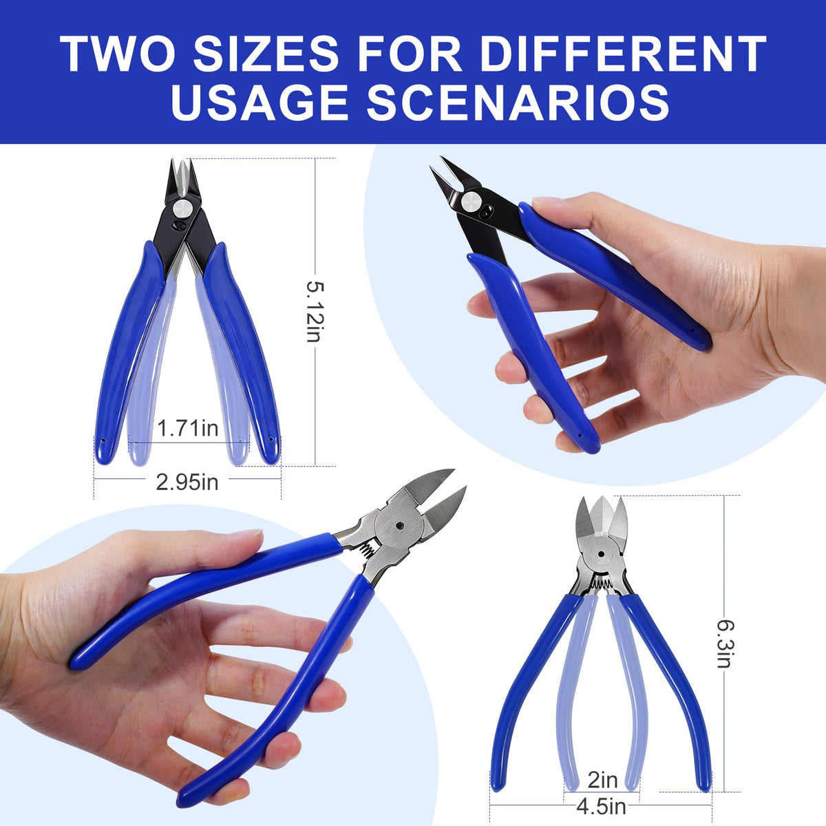 LinkMejor 2er Pack Drahtschere-Set, 6"+5" Flachschneider, Seitenschneidzange