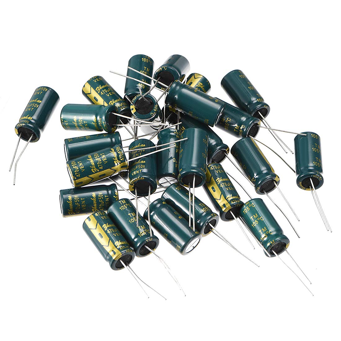 Aluminum Radial Electrolytic Capacitor Low Green with 470UF 50V 105 Celsius Life 3000H 10 X20 Mm High Ripple Current,Low Impedance 20pcs