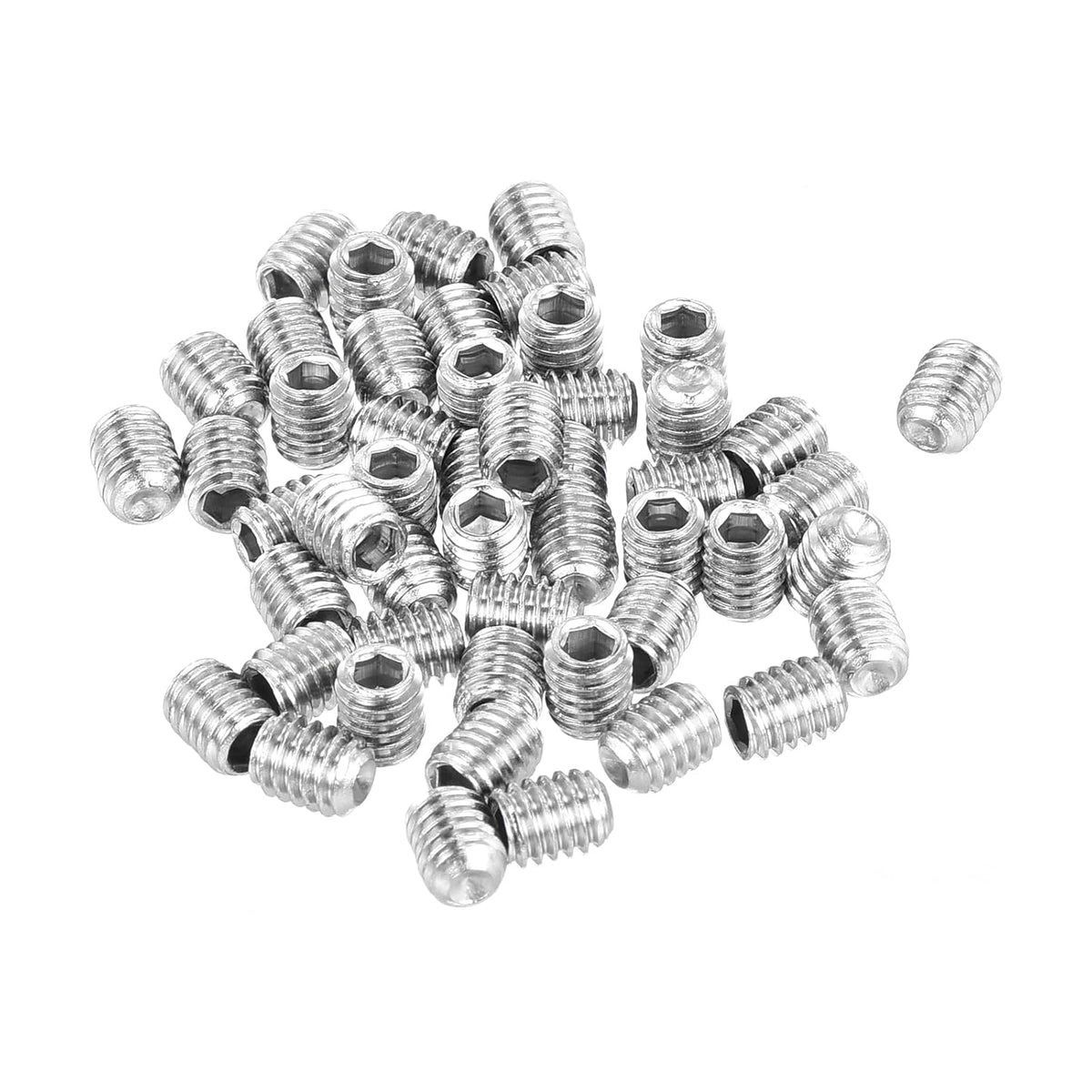 Socket Set Screws,50Pcs M4x5mm Metric - 316 Stainless Steel Hex Socket Set Headless Cup Point Grub Screws,for Repairing Compact Instruments, Machinery and Equipment (Silver)