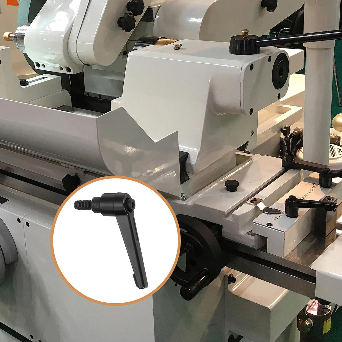 M8 x 100mm Adjustable Knobs Handle Male Thread Push Button Ratchet Quick Release Locking Rotating Bolt for Lathe Machinery, Black