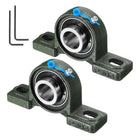 2pcs UCP205-14 Pillow Block Bearings 7/8 inch Bore Self Alignment, Solid Cast Iron Base Mounted Chrome Steel Bearings