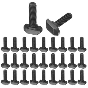 30pcs M6x20mm t Slot Drop-in Bolt, Carbon Steel Hammer Head Bolts t Shape Stud Sliding Screw for European Standard 30 Series Aluminum Profile