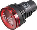Red Indicator Light with Buzzer AC/DC 24V, 28mm Panel Mount Flashing Alarm, for Electrical Control Panel, HVAC, DIY Projects