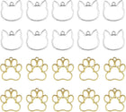 36Pcs Alloy Open Bezel Pendants, Cat Open Back Hollow Frame Pendant Geometric for Resin Jewelry Making Earrings Necklace Bracelet DIY, Gold/Silver