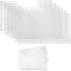 8Pcs Plastic Mesh Canvas Sheet, 14.3 x 7.3 Inch Plastic Mesh Sheet for Crochet Purse Making, Blank Canvas for Embroidery, Crafting, DIY Project, White