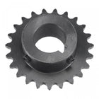23 Tooth Roller Sprocket B Type, #25 Chain, Single Strand 1/4" Pitch, 17mm Bore Black Oxide C45 Carbon Steel, Keyway with Set Screws for ISO 04C