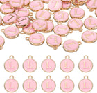 LinkMejor 52pcs Letter Charm, Enamel Letter Pendants, Alphabet l Pendants Double Sided Beads Charm for DIY Bracelet Necklace Pendants Earring Jewelry, Pink