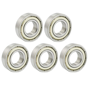 6002ZZ 15 X 32 X 9mm Double Shielded Metal Deep Groove Ball Bearings 5 Pcs