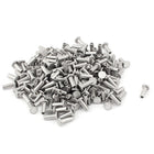 200 Pcs M3 x 8mm Aluminum Flat Head Semi-Tubular Rivets Silver Tone