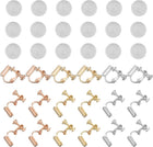 Clip-on Earring Converter with Silicon Earring Pads, 18Pcs - Clip-on Earring Findings, Earring Clips for Non-Pierced Ears with Easy Open Loop (White & Gold & Rose Gold)