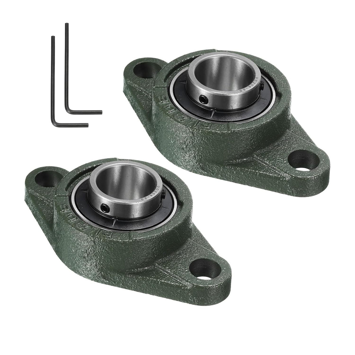 2 părți UCFL207-21 blocuri de pernjiță, 1-5/16 inch, auto-alinare, bază de fier solid, montate pe oțel cromat