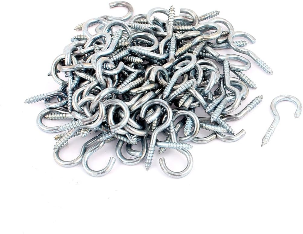 2mm Dia Thread Zinc Plated Eye Bolt Hook Screw Assortment Blue 100pcs