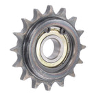 Chain Idler Sprocket, 12mm Bore 3/8" Pitch 16 Tooth Tensioner, Black Oxide Finish C45 Carbon Steel with Insert Single Bearing for ISO 06B Chains