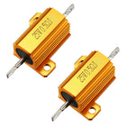 25W 0.5 Ohm 5% Aluminum Housing Resistor Screw Tap Chassis Mounted Aluminum Case Wirewound Resistor Load Resistors Gold Tone 2 pcs