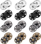 LinkMejor 200 Sets Sewing Snap Buttons, 19mm Press Buttons Metal Snap Fasteners for Clothes DIY Crafts, Silver/Black/Bronze/Iron Grey