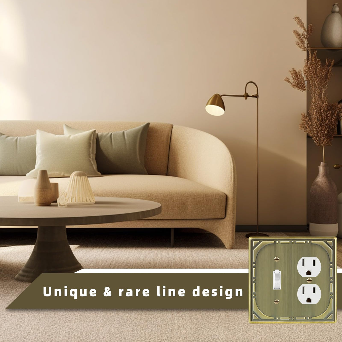 Antica Luce a Bronzo Decorativa Copri Interruttore/Placca di Copertura da Presa