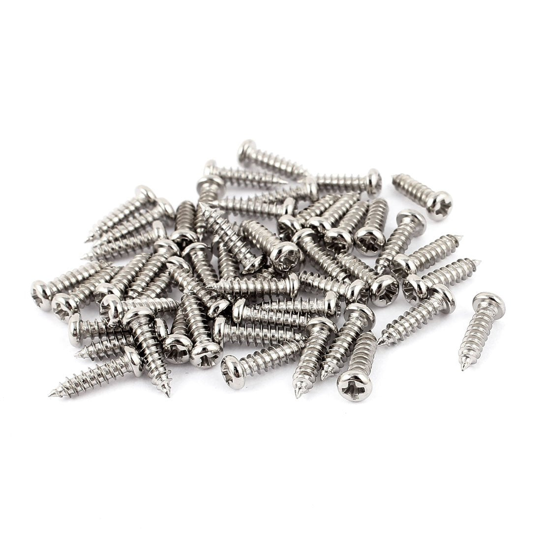 50pcs M2.5 X 10mm Stainless Steel Cross Pan Head Self Tapping Screws Bolts
