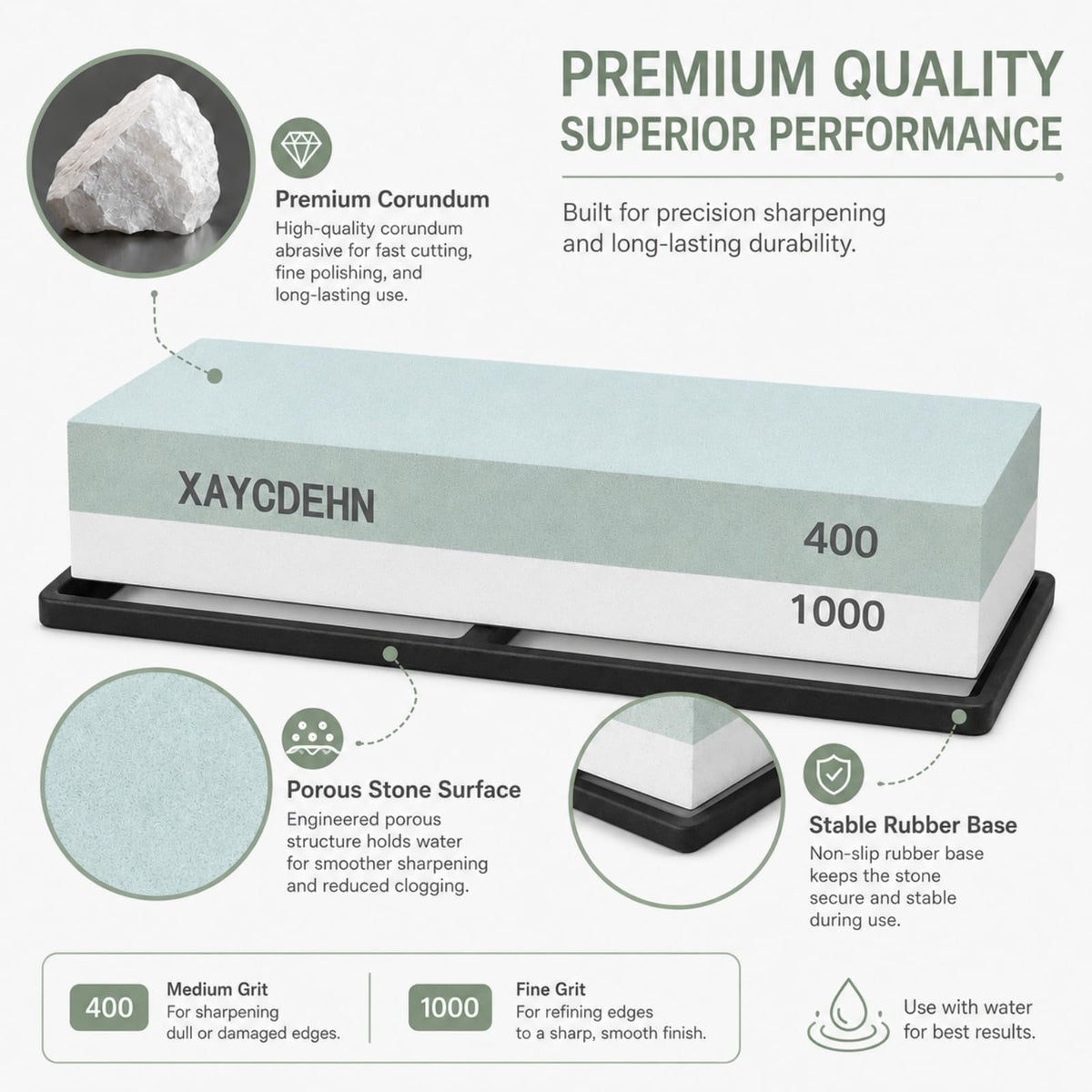 Mutfak Kılıçları ve Araçlar İçin 400/1000 Grit Ayna Taşı Kesme Taşı