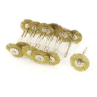 12 Pcs 1/8inch Shank 25mm Wheel Brass Bristle Brush for Rotary Tool
