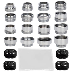 16 PCS Faucet Adapter, LinkMejor Sink Adapter for Faucet, Kitchen Sink Aerator Male to Female Water Hose, Attachment for Aerator, to Water Filter, Standard Hose Via Diverter