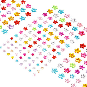 505 Pcs Gems Stickers for Crafts, 5 Sheet Self-Adhesive Gems Bling Flower Rhinestone Stickers, Crystal Crafts Jewelry Stickers for Party Decorations, Multicolor