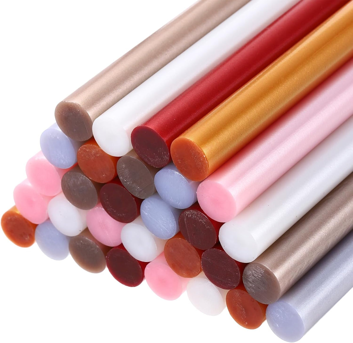 30pcs Mini Hot Glue Sticks 0.43 inch x 4 inch High Sticky Hot Glue Gun Sticks, Metallic 6 Color