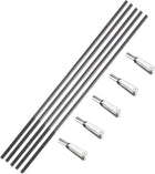 5pcs M2 x 28mm One End Threaded 300mm Long Metal Push Rods W 5pcs Metal Clevis 2x23mm