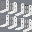 8PCS White L Bracket Corner Braces 2x2 inch, Stainless Steel Shelf Brackets