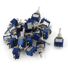 SPDT ON-OFF-ON 3 Pin Latching Miniature Toggle Switch, 20 Piece, AC125V 6A