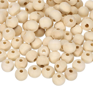 100pcs Round Wood Beads 12mm Diameter Unfinished Solid Wooden Spheres, Natural Wood Craft Balls for DIY Craft Projects Art Ornaments