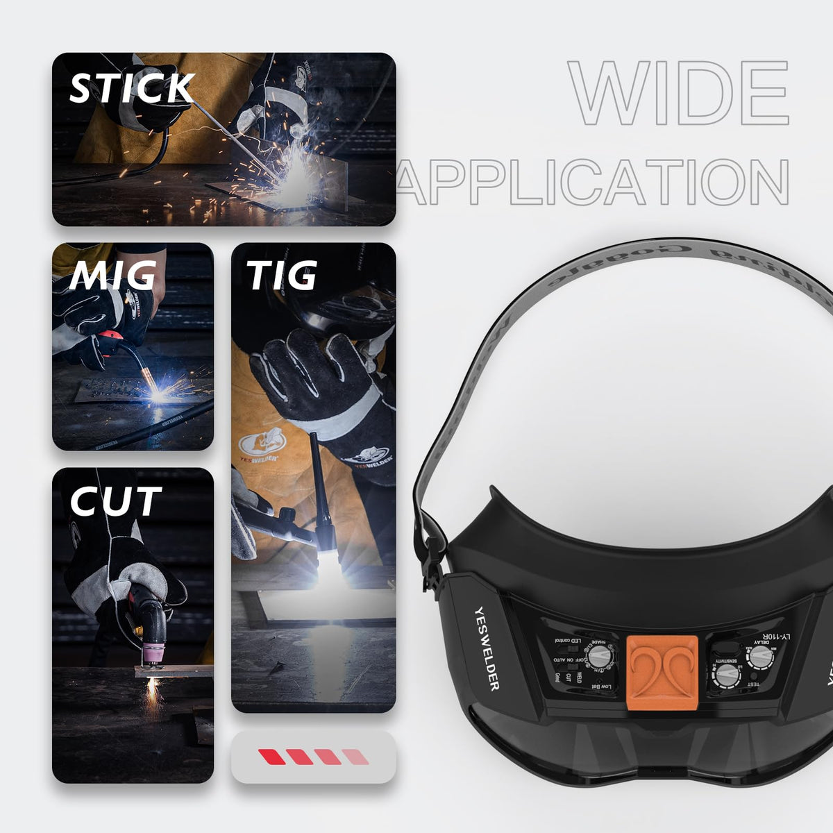 LinkMejor Auto-Darkening Welding Goggles with LED Light and Face Shield