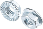1/4"-20 Serrated Flange Hex Lock Nuts, Carbon Steel Zinc Plated 50pcs