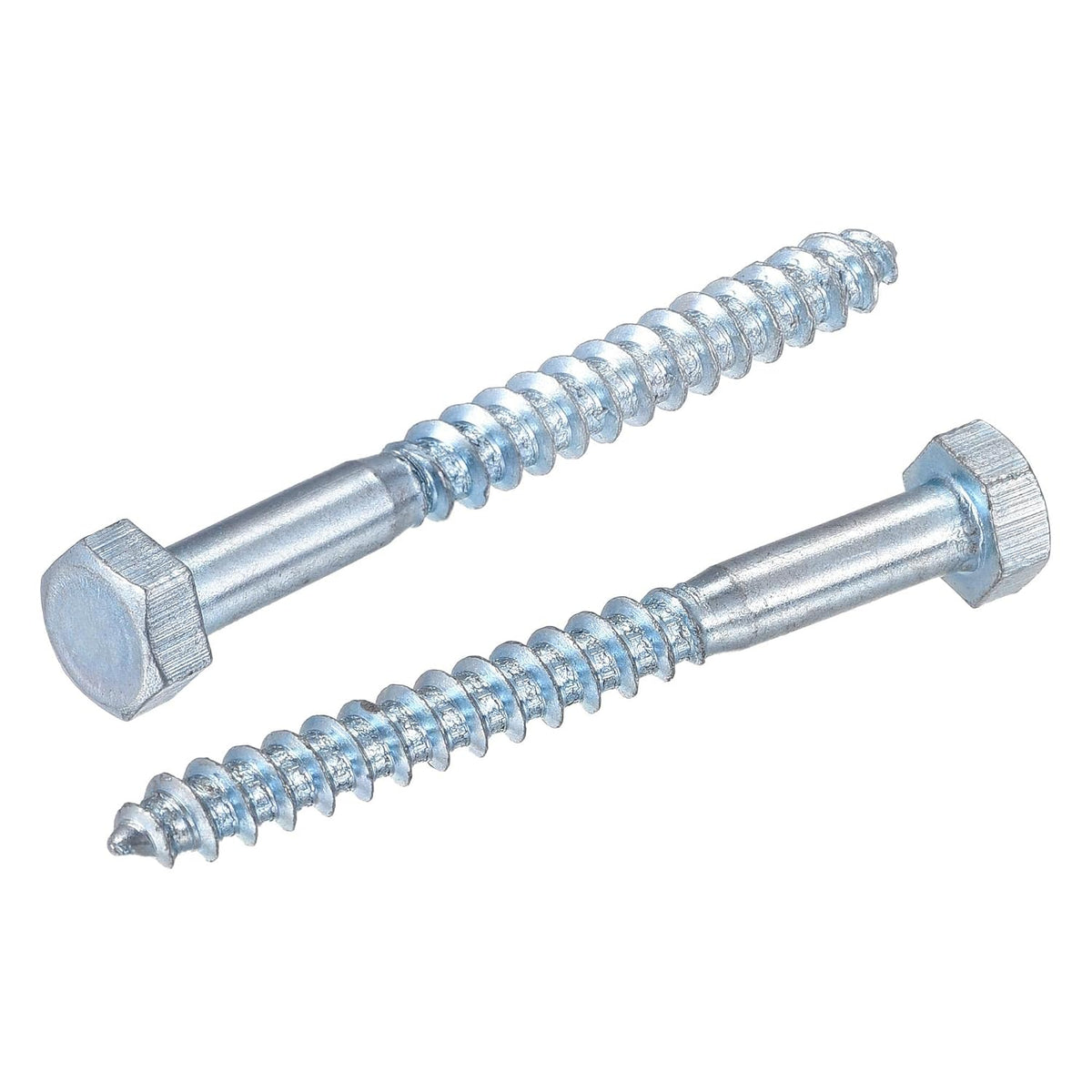 Hex Lag Screws, M6 x 60mm Carbon Steel Zinc Plated Half Thread Self-Tapping Bolts for Wood Screw 25Pcs