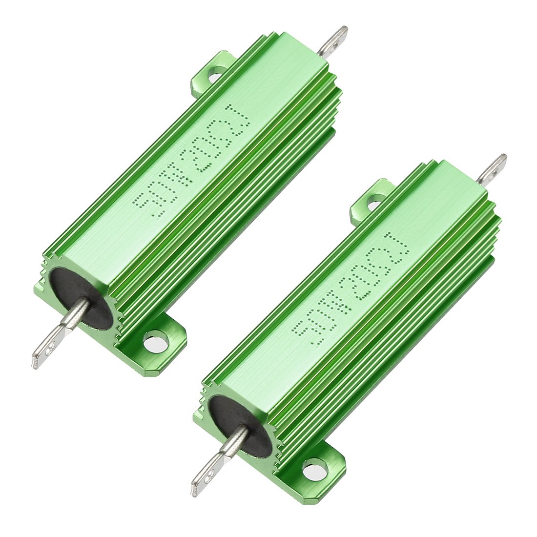 50W 20 Ohm 5% Aluminum Housing Resistor Screw Tap Chassis Mounted Aluminum Case Wirewound Resistor Load Resistors Green 2 pcs