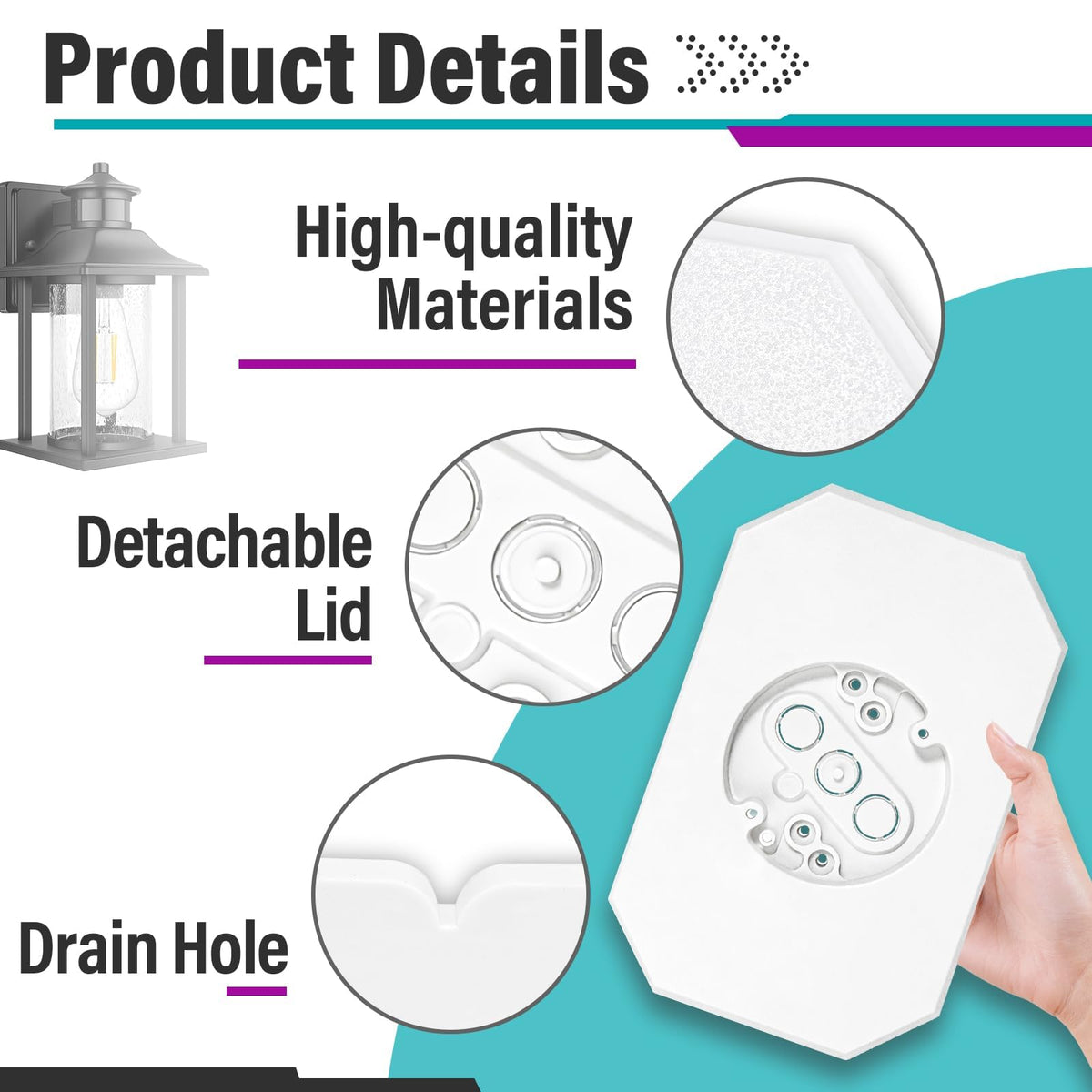 3 Sets 8141DBL Siding Mounting Block, Vinyl Outdoor Mounting Plate kit