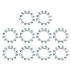 10Pcs 3/4 External Tooth Lock Washer, Zinc-Plated Carbon Steel Multi-Tooth Star Washer Locking Fastener, Silver Tone