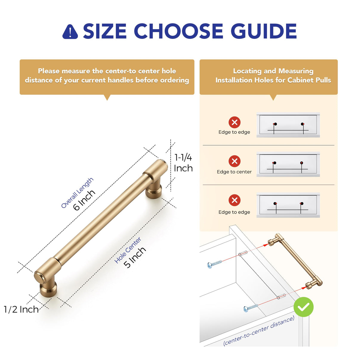 LinkMejor Champagne Bronze Kitchen Pulls Cabinet Handles 5 Inch 10 Pack