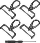 LinkMejor 4Pcs Swivel Clasps Hook, 38mm(1.5 Inch) D Ring Detachable Snap Hook Metal Lobster Claw Clasp Hook with Screwdriver for Purse Keychain DIY Craft, Black