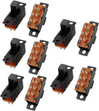 10pcs DPDT 2 Position 6 Terminals Panel Mount Horizontal Slide Switch