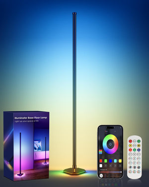 LinkMejor hjørnebelysning, RGB LED hjørnebelysning med musikk synkronisering, smart app og fjernkontroll for fargeendring av atmosfærisk lys, LED-lampe med 16 millioner farger for spillrom, soverom, stue