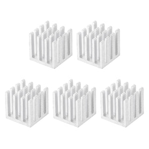 14x14x14mm Aluminum Heatsink Radiator for MOS IC Chip Silver Tone 5 Pcs