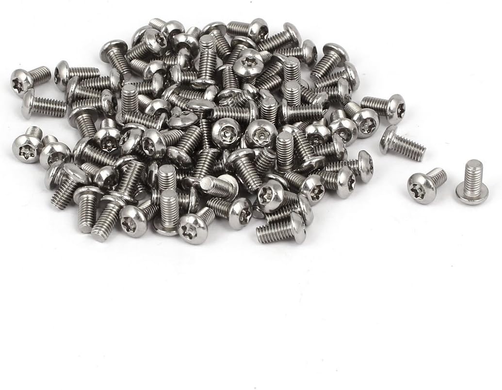 M3x6mm 304 Stainless Steel Button Head Torx Security Machine Screws 100pcs