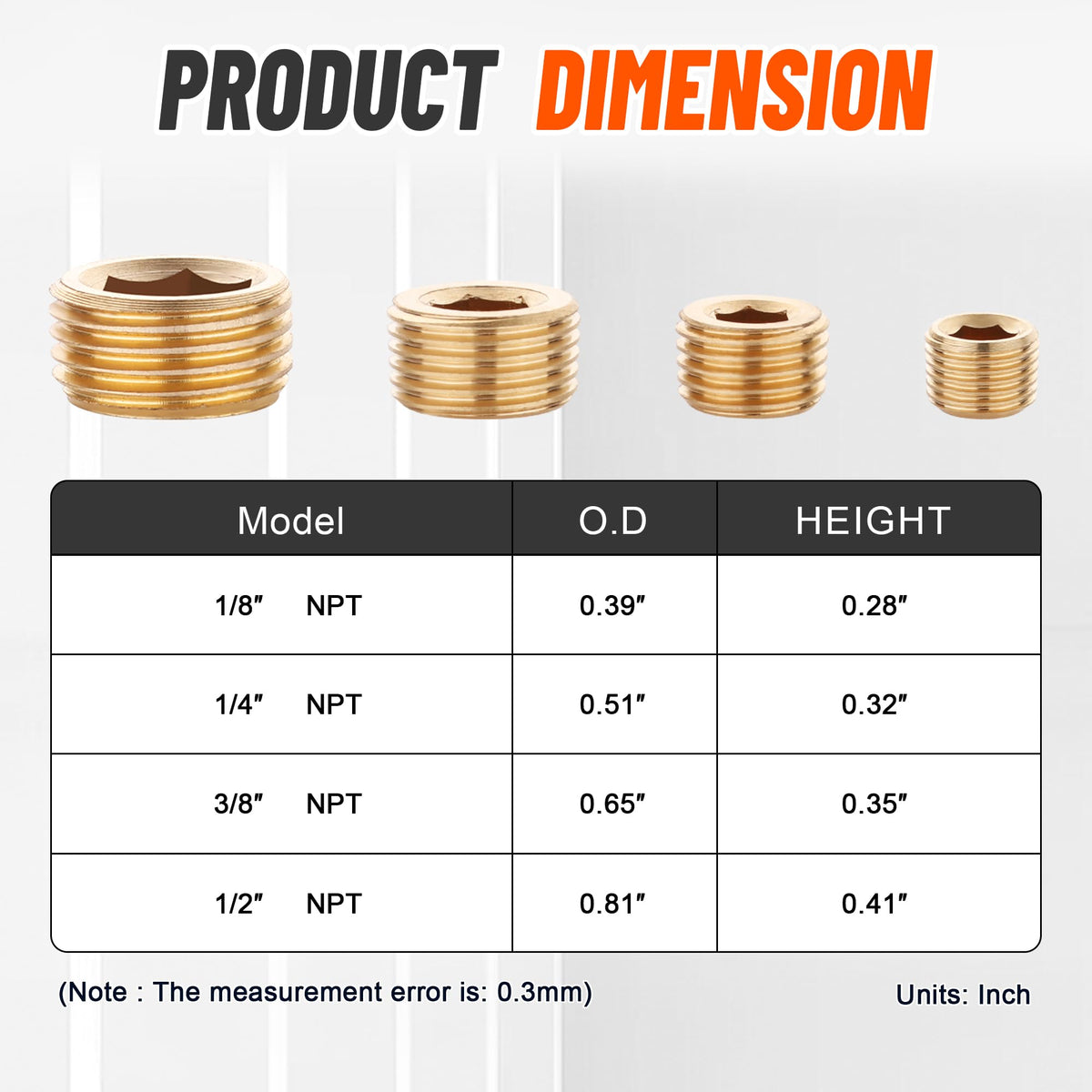LinkMejor 20PCS Conectori din Bronz pentru Conducte, 1/8" 1/4" 3/8" 1/2" NPT