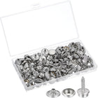 LinkMejor 50Pcs Canvas Snap Kit, Fastener Tool Marine Grade Boat Canvas Snaps Heavy Duty Snap for Furniture Canvas Tent Boats, Silver