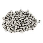 M3x3mm Metric 304 Stainless Steel Hex Socket Set Flat Point Grub Screws Silver Tone for Towel Rack Door Knob 100pcs