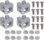 4Set 30x30x30mm 3-Way Corner Bracket Cube, Aluminum Alloy Block for 3030 Series Aluminum Extrusion Profile with Screws